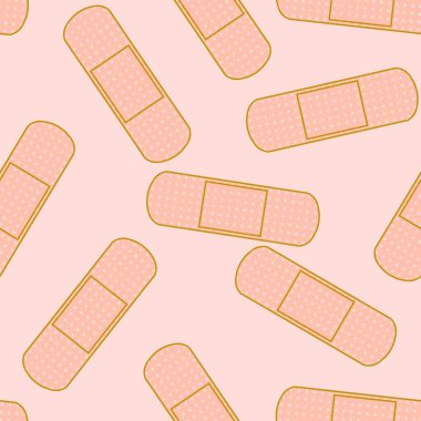 Kağıt, kumaş, çarşaf ve doktor aksesuarları için tıbbî bant kusursuz desen. Yüksek kaliteli illüstrasyon