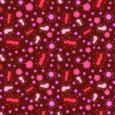 Kağıt, kumaş, çarşaf, doktor tekstil ve ambalaj için tıpsız bakteri deseni. Yüksek kaliteli illüstrasyon