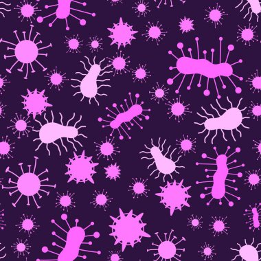 Kağıt, kumaş, çarşaf, doktor tekstil ve ambalaj için tıpsız bakteri deseni. Yüksek kaliteli illüstrasyon