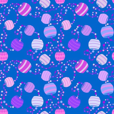 Çizgi film yaz baskısı kumaşlar, ketenler, çocuk giysileri tekstil ürünleri, parti aksesuarları ve ambalaj kağıtları için kusursuz mücevher desenleri. Yüksek kaliteli illüstrasyon