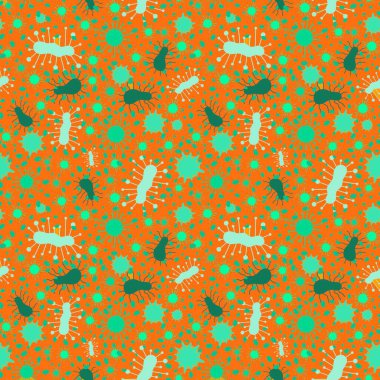 Kağıt, kumaş, çarşaf, doktor tekstil ve ambalaj için tıpsız bakteri deseni. Yüksek kaliteli illüstrasyon