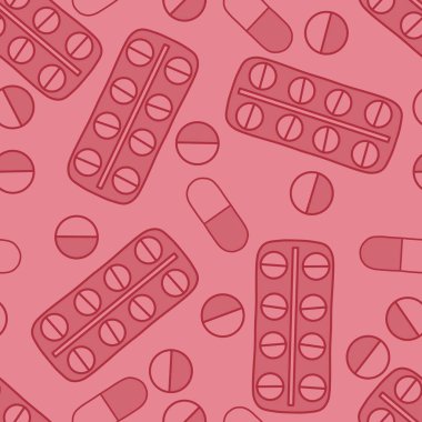 İlaç hapları, ambalaj kağıtları, çarşaflar, kumaşlar, ilaç paketleri ve klinik aksesuarlar için kusursuz doktorlar bakım kalıpları. Yüksek kaliteli illüstrasyon