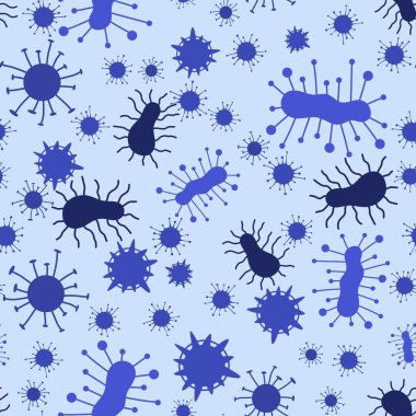 Kağıt, kumaş, çarşaf, doktor tekstil ve ambalaj için tıpsız bakteri deseni. Yüksek kaliteli illüstrasyon
