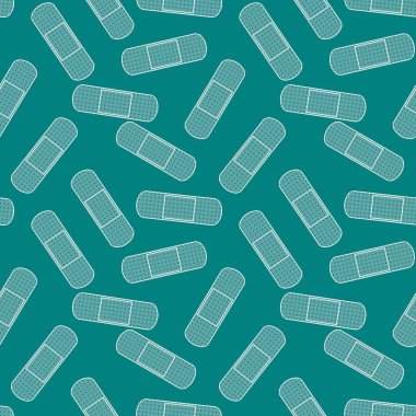 Kağıt, kumaş, çarşaf ve doktor aksesuarları için tıbbî bant kusursuz desen. Yüksek kaliteli illüstrasyon