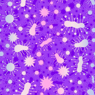 Kağıt, kumaş, çarşaf, doktor tekstil ve ambalaj için tıpsız bakteri deseni. Yüksek kaliteli illüstrasyon