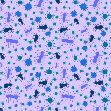 Kağıt, kumaş, çarşaf, doktor tekstil ve ambalaj için tıpsız bakteri deseni. Yüksek kaliteli illüstrasyon