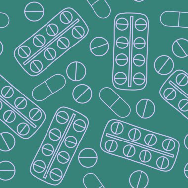 İlaç hapları, ambalaj kağıtları, çarşaflar, kumaşlar, ilaç paketleri ve klinik aksesuarlar için kusursuz doktorlar bakım kalıpları. Yüksek kaliteli illüstrasyon