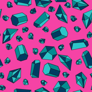 Yaz karikatürü geometrik kristaller kumaşlar ve çarşaflar için ve çocuk giysileri baskısı ve şenlikli ambalaj kağıtları ve moda tekstili. Yüksek kaliteli illüstrasyon