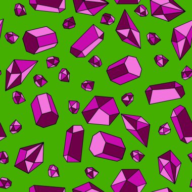 Yaz karikatürü geometrik kristaller kumaşlar ve çarşaflar için ve çocuk giysileri baskısı ve şenlikli ambalaj kağıtları ve moda tekstili. Yüksek kaliteli illüstrasyon