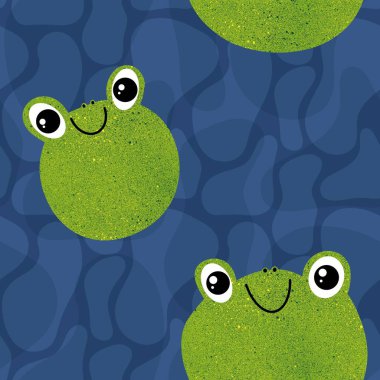 Yaz hayvanları, sarma kağıtları, kumaşlar, çarşaflar, çocuk giysileri baskıları, şenlikli ambalajlar ve parti aksesuarları için kusursuz kurbağalar ve yüzme şablonu. Yüksek kaliteli illüstrasyon