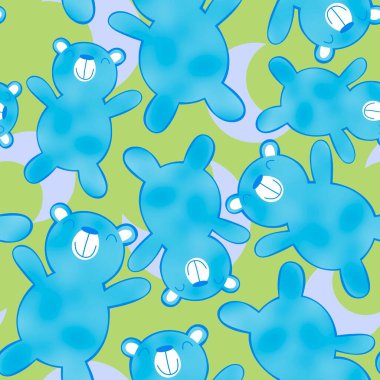 Çizgi filmlerdeki hayvanlar, kağıt, kumaş, çarşaf ve çocuk kıyafetleri ve parti aksesuarları için kusursuz sevimli ayı desenleri. Yüksek kaliteli illüstrasyon