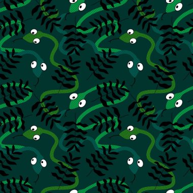 Yaz çizgi filmlerindeki kusursuz yılan desenli ambalaj kağıtları, kumaşlar, çarşaflar, çocuk giysileri baskısı ve yeni yıl, bayram ambalajları ve hayvanat bahçesi aksesuarları. Yüksek kaliteli illüstrasyon