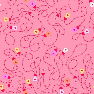 Sevgililer günü, kağıtları, kumaşları, çarşafları, çocuk giysilerini ve parti aksesuarlarını sarmak için kusursuz ampulleri sever. Yüksek kaliteli illüstrasyon