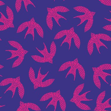 Kağıt, kumaş, çarşaf ve çocuk giysisi baskısı ve moda tekstili için kusursuz Ukrayna desenli etnik kuşlar. Yüksek kaliteli illüstrasyon