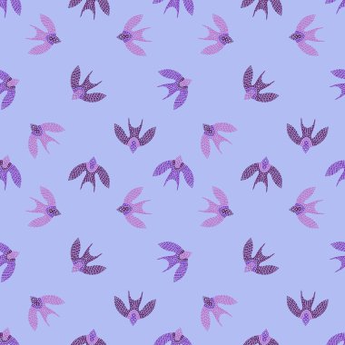 Kağıt, kumaş, çarşaf ve çocuk giysisi baskısı ve moda tekstili için kusursuz Ukrayna desenli etnik kuşlar. Yüksek kaliteli illüstrasyon