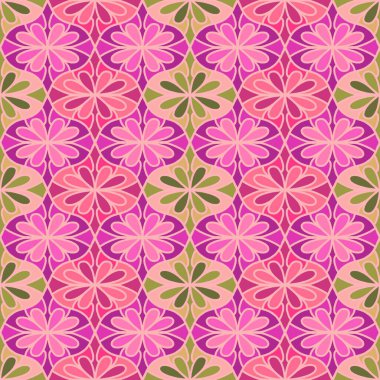 Kumaşlar ve çarşaflar, ambalajlar, moda tekstil ürünleri, parti aksesuarları, şenlik ambalajları ve çocuk baskıları için soyut geometrik dikişsiz çiçek deseni. Yüksek kaliteli illüstrasyon