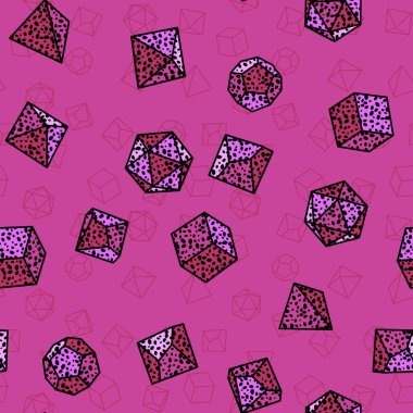 Geometrik oyun zarları kumaşlar ve çarşaflar için dikişsiz kristal desen ve ambalaj kağıdı ve çocuk giysileri baskısı ve parti aksesuarları. Yüksek kaliteli illüstrasyon