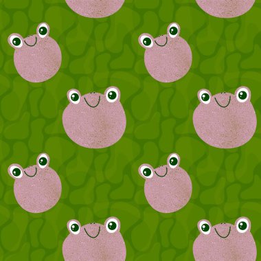 Yaz hayvanları, sarma kağıtları, kumaşlar, çarşaflar, çocuk giysileri baskıları, şenlikli ambalajlar ve parti aksesuarları için kusursuz kurbağalar ve yüzme şablonu. Yüksek kaliteli illüstrasyon