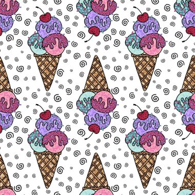 Çizgi filmlerdeki şekersiz dondurma kalıpları kağıt, kumaş, çarşaf, çocuk kıyafetleri ve parti aksesuarları için. Yüksek kaliteli illüstrasyon
