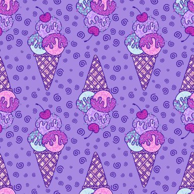 Çizgi filmlerdeki şekersiz dondurma kalıpları kağıt, kumaş, çarşaf, çocuk kıyafetleri ve parti aksesuarları için. Yüksek kaliteli illüstrasyon