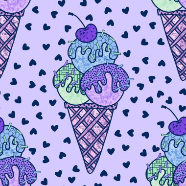 Çizgi filmlerdeki şekersiz dondurma kalıpları kağıt, kumaş, çarşaf, çocuk kıyafetleri ve parti aksesuarları için. Yüksek kaliteli illüstrasyon