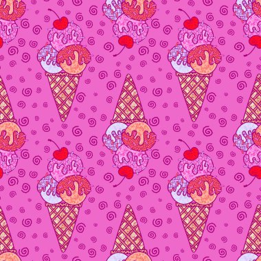 Çizgi filmlerdeki şekersiz dondurma kalıpları kağıt, kumaş, çarşaf, çocuk kıyafetleri ve parti aksesuarları için. Yüksek kaliteli illüstrasyon