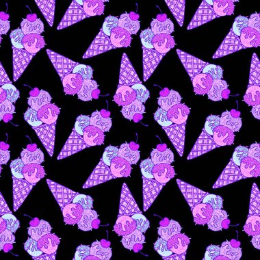 Çizgi filmlerdeki şekersiz dondurma kalıpları kağıt, kumaş, çarşaf, çocuk kıyafetleri ve parti aksesuarları için. Yüksek kaliteli illüstrasyon