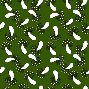 Çizgi filmlerdeki sonbahar hasadı kusursuz Cadılar Bayramı mantarları kağıt, kumaş, çarşaf, çocuk baskısı, şenlikli ambalaj ve aksesuarlar. Yüksek kaliteli illüstrasyon