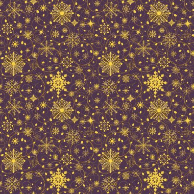 Noel buzları, kağıt, kumaş, çarşaf ve çocuk giysileri baskısı, yeni yıl paketleri ve şenlik aksesuarları için kusursuz kar taneleri deseni çizer. Yüksek kaliteli illüstrasyon