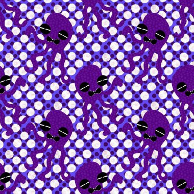 Yaz hayvanları ambalajsız ahtapot desenli ambalaj kağıdı ve çocuk kıyafetleri kumaşlar ve çarşaflar ve mayo tekstili ve menü kağıdı. Yüksek kaliteli illüstrasyon