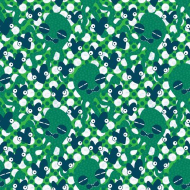 Yaz hayvanları ambalajsız ahtapot desenli ambalaj kağıdı ve çocuk kıyafetleri kumaşlar ve çarşaflar ve mayo tekstili ve menü kağıdı. Yüksek kaliteli illüstrasyon