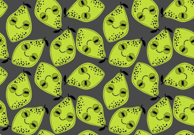 Kağıt, kumaş, çarşaf, çocuk giysisi baskısı ve yaz partisi aksesuarları için tatlı meyvesiz limon deseni. Yüksek kaliteli illüstrasyon