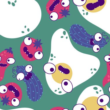 Sonbahar sebzesiz domates ve salatalık desenli ambalaj kağıdı, kumaş, çarşaf ve çocuk giysisi baskısı, mutfak tekstili ve moda aksesuarları. Yüksek kaliteli illüstrasyon