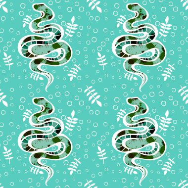 Yaz çizgi filmlerindeki kusursuz yılan desenli ambalaj kağıtları, kumaşlar, çarşaflar, çocuk giysileri baskısı ve yeni yıl, bayram ambalajları ve hayvanat bahçesi aksesuarları. Yüksek kaliteli illüstrasyon