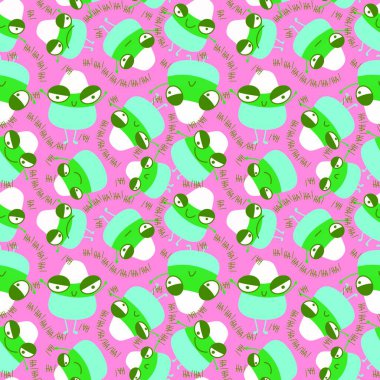 Çizgi film cadılar bayramı şeker canavarları kağıt, kumaş, çarşaf ve çocuk giysileri baskısı ve parti aksesuarları ve paketleme için kusursuz şekerleme kalıpları. Yüksek kaliteli illüstrasyon