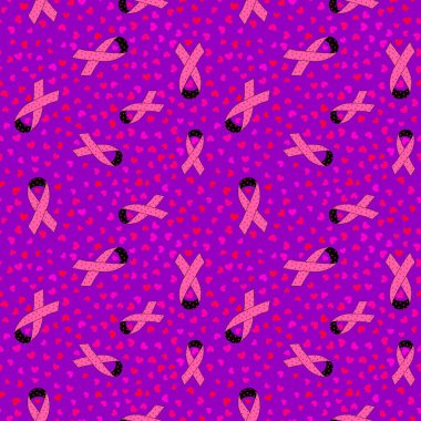 Göğüs kanseri ayı, ambalaj kağıdı, medya aksesuarları ve ilaç tekstili için kusursuz pembe kurdele günü mamografi deseni. Yüksek kaliteli illüstrasyon