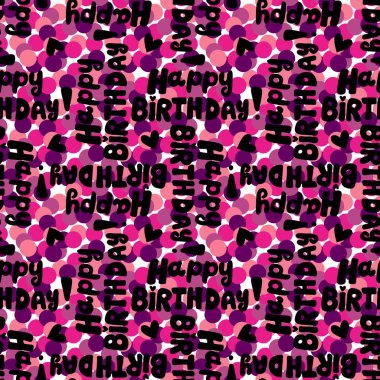 Paket kağıtları, kumaşlar, çarşaflar, çocuk kıyafetleri ve parti aksesuarları için doğum günü pürüzsüz desen. Yüksek kalite fotoğraf