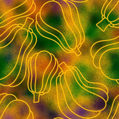 Cadılar Bayramı balkabakları kağıt, kumaş, çarşaf, çocuk giysisi baskısı, şenlik ambalajı ve sonbahar partisi aksesuarları için kusursuz canavar desenleri. Yüksek kaliteli illüstrasyon