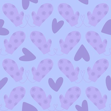 Yeni yıl aksesuarları, kumaşlar ve çarşaflar için dikişsiz eldivenler ve kar taneleri deseni ve ambalaj kağıdı ve çocuk giysileri baskısı ve parti tekstili. Yüksek kaliteli illüstrasyon