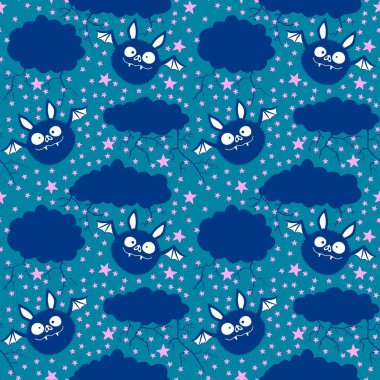 Cadılar Bayramı hayvanları, kağıt, kumaş, çarşaf ve çocuk giysileri baskısı ve sonbahar partisi aksesuarları için vampir desenleri oluşturur. Yüksek kalite fotoğraf