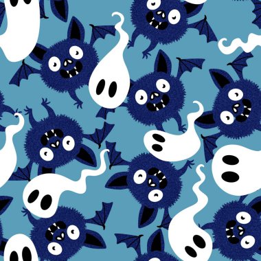 Cadılar Bayramı hayvanları, kağıt, kumaş, çarşaf ve çocuk giysileri baskısı ve sonbahar partisi aksesuarları için vampir desenleri oluşturur. Yüksek kalite fotoğraf