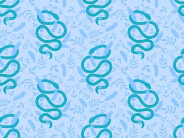 Yaz çizgi filmlerindeki kusursuz yılan desenli ambalaj kağıtları, kumaşlar, çarşaflar, çocuk giysileri baskısı ve yeni yıl, bayram ambalajları ve hayvanat bahçesi aksesuarları. Yüksek kaliteli illüstrasyon