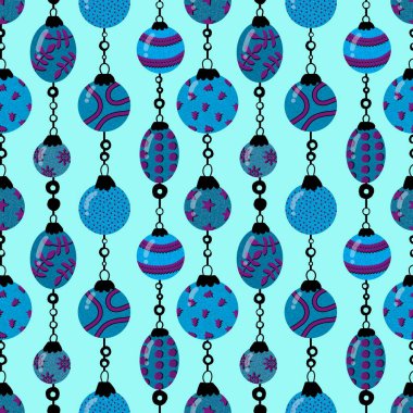 Noel ağacı, kağıt, kumaş, çarşaf ve yeni yıl partisi aksesuarları, çocuk kıyafetleri baskısı ve Noel ambalajı için kusursuz oyuncak desenleri. Yüksek kalite fotoğraf