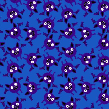 Cadılar Bayramı hayvanları, kağıt, kumaş, çarşaf ve çocuk giysileri baskısı ve sonbahar partisi aksesuarları için vampir desenleri oluşturur. Yüksek kalite fotoğraf