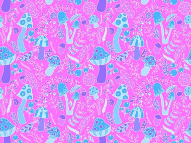 Çizgi filmlerdeki sonbahar hasadı kusursuz Cadılar Bayramı mantarları kağıt, kumaş, çarşaf, çocuk baskısı, şenlikli ambalaj ve aksesuarlar. Yüksek kaliteli illüstrasyon