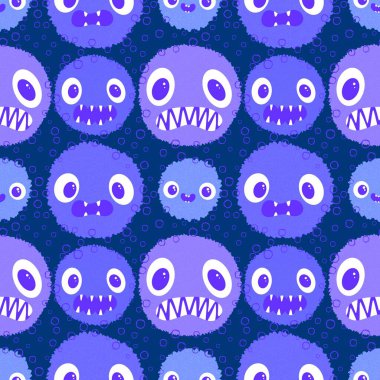 Çizgi film canavarları kusursuz cadılar bayramı dairesi kusursuz suluboya hayvan desenli kağıt, kumaş, çarşaf ve sonbahar partisi aksesuarları. Yüksek kaliteli illüstrasyon