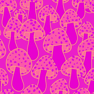 Çizgi filmlerdeki sonbahar hasadı kusursuz Cadılar Bayramı mantarları kağıt, kumaş, çarşaf, çocuk baskısı, şenlikli ambalaj ve aksesuarlar. Yüksek kaliteli illüstrasyon