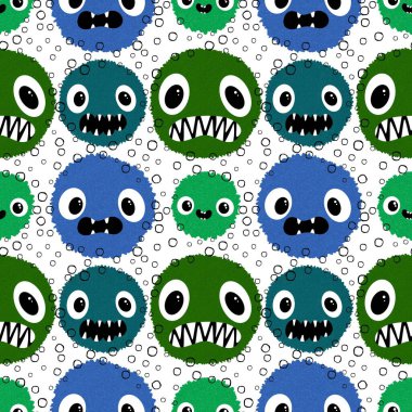 Çizgi film canavarları kusursuz cadılar bayramı dairesi kusursuz suluboya hayvan desenli kağıt, kumaş, çarşaf ve sonbahar partisi aksesuarları. Yüksek kaliteli illüstrasyon