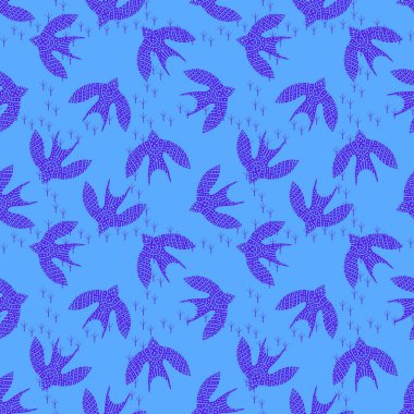 Kağıt, kumaş, çarşaf, çocuk giysisi baskısı ve yaz partisi aksesuarları için etnik olmayan kuş desenleri. Yüksek kaliteli illüstrasyon