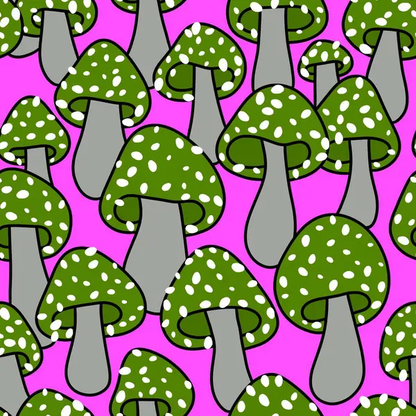 Çizgi filmlerdeki sonbahar hasadı kusursuz Cadılar Bayramı mantarları kağıt, kumaş, çarşaf, çocuk baskısı, şenlikli ambalaj ve aksesuarlar. Yüksek kaliteli illüstrasyon